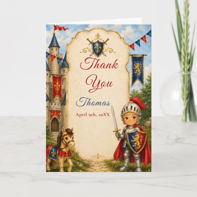 Cartão de agradecimento Medieval Knight 5th (Frente)