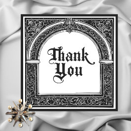 Cartão De Agradecimento Medieval negra branca gótica até à morte