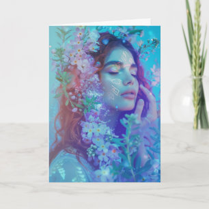 Cartão De Agradecimento *~* Meditando a Mulher Espiritual FLORAL FLORAL VA