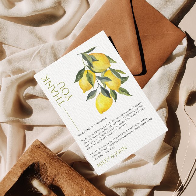 Cartão De Agradecimento Mediterrâneo Itália Grécia Lemon Vibrant (Criador carregado)