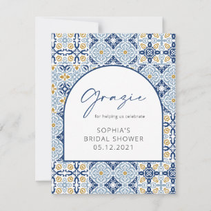 Cartão de agradecimento Mediterrâneo para Chá de N