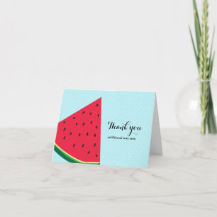 Cartão De Agradecimento Melancia Azul Diversão Fruta de Verão Dobra Obriga