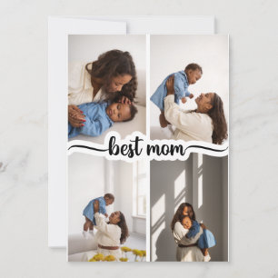 Cartão De Agradecimento Melhor Colagem de Fotos Personalizada da Mãe 4