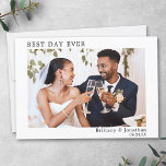 Cartão De Agradecimento Melhor Dia de Casamento Simples Moderno Nunca<br><div class="desc">Moderno e Minimalista Simples Melhor Dia de Casamento Noiva e Cartões de agradecimentos de Foto do Chão</div>