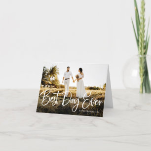Cartão De Agradecimento Melhor Dia de Sempre Lindo Casamento Obrigado Foto