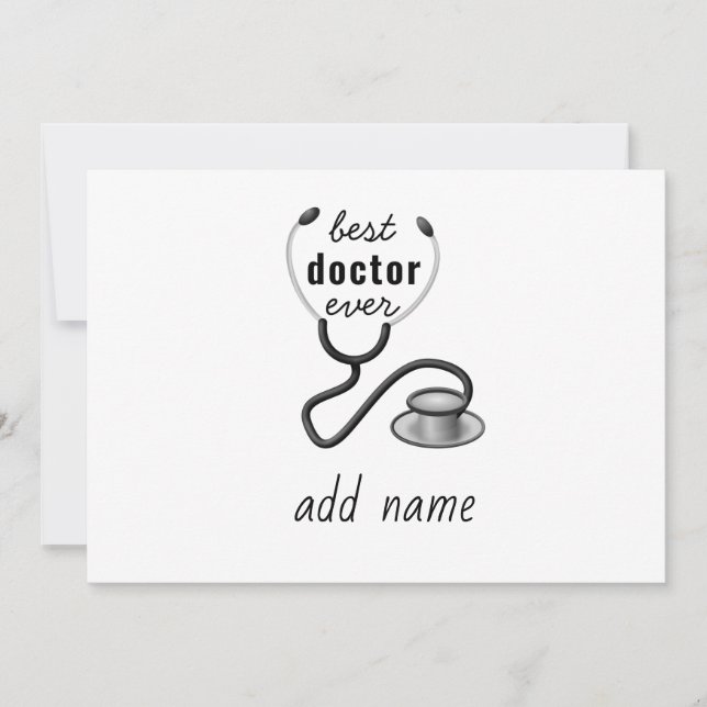 Cartão De Agradecimento Melhor Médico Personalizado Obrigado Médico (Frente)