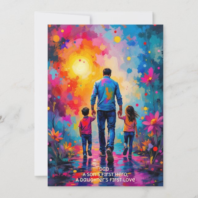 Cartão De Agradecimento Melhor mensagem para o Dia de os pais (Frente)