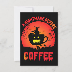 Cartão De Agradecimento Melhor Personalização do Café do Halloween - Perso