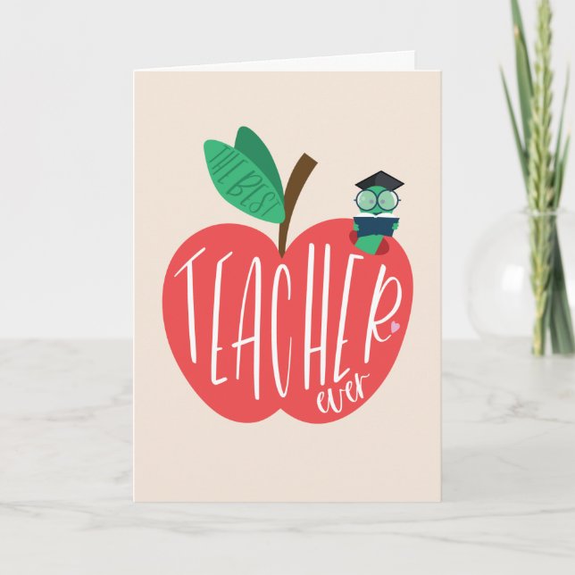 Cartão De Agradecimento Melhor Professora Do Mundo, Apreciação Do Professo (Frente)