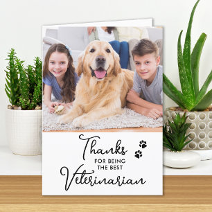 Cartão De Agradecimento Melhor Veterinário Personalizado Cão Foto Veteriná