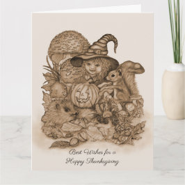 Cartão De Agradecimento Melhores Desejos para uma Feliz Ação de Graças