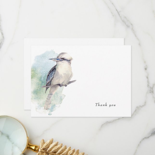 Cartão De Agradecimento Memória de Amar Aves Aquáticas Obrigado (Frente/Verso In Situ)