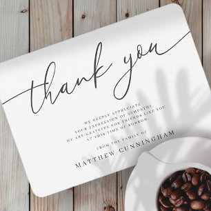 Cartão De Agradecimento Memória Mínima Simples E Moderna Do Memorial