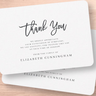 Cartão De Agradecimento Memória Mínima Simples E Moderna Do Memorial