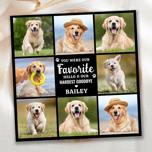 Cartão De Agradecimento Memorial 8 Foto Colagem Pet Dog Lembrança (Criador carregado)