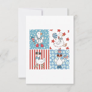 Cartão De Agradecimento Memorial Da Bandeira Dos Eua De Ganso Dia 4 De Jul