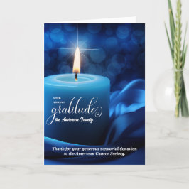 Cartão De Agradecimento Memorial da Vela Azul e Bandeira