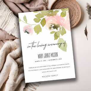 CARTÃO DE AGRADECIMENTO MEMORIAL DE FLORA WATERCOLOR DE ROSE DE PINCO NEGR