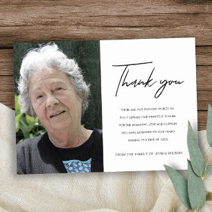 CARTÃO DE AGRADECIMENTO MEMORIAL DE FOTO ELEGANTE MINIMAL MODERNA