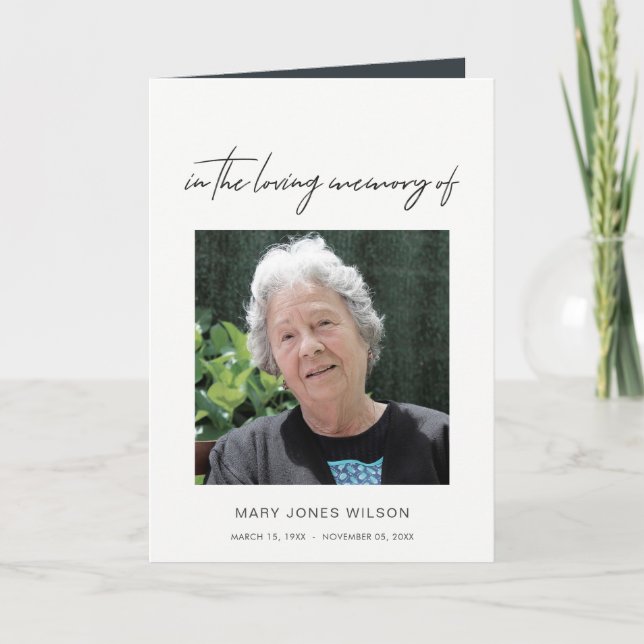 CARTÃO DE AGRADECIMENTO MEMORIAL DE FOTO ELEGANTE MINIMAL MODERNA (Frente)