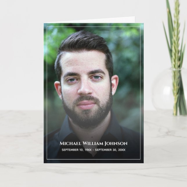 Cartão De Agradecimento Memorial de Simpatia Personalizada de Foto do Fune (Frente)