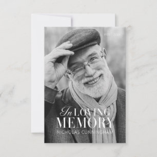 Cartão De Agradecimento Memorial Elegante Moderno de Memória Amante