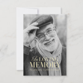 Cartão De Agradecimento Memorial Elegante Moderno de Memória Amante