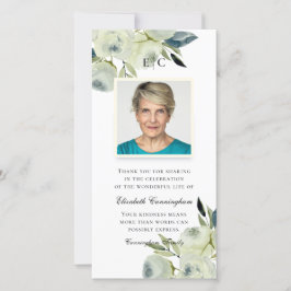 Cartão De Agradecimento Memorial Floral Rustic Watercolor do País Moderno