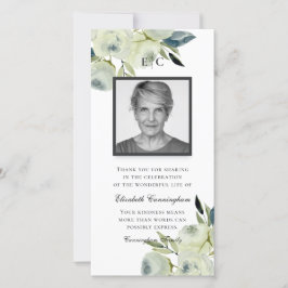 Cartão De Agradecimento Memorial Floral Rustic Watercolor do País Moderno