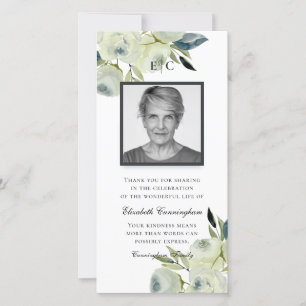 Cartão De Agradecimento Memorial Floral Rustic Watercolor do País Moderno