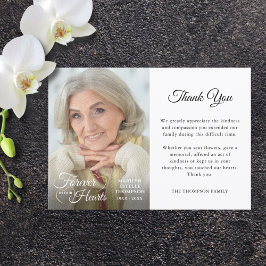 Cartão De Agradecimento Memorial FOREVER EM NOSSOS CORAÇÕES Foto Obrigado