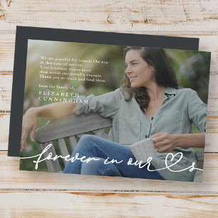 Cartão De Agradecimento Memorial Forever Hearts Simple Modern Photo