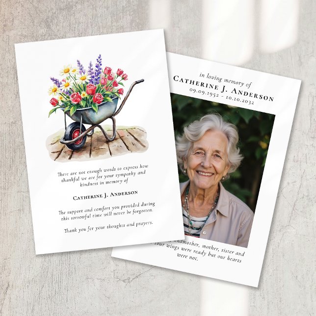 Cartão De Agradecimento Memorial Fotográfico do Funeral das Flores de Roda (Criador carregado)