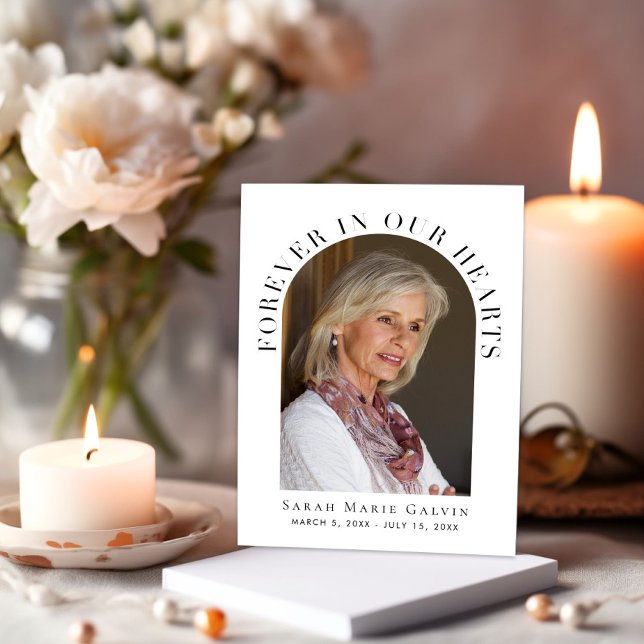 Cartão De Agradecimento Memorial Fotográfico do Funeral para Sempre (Criador carregado)