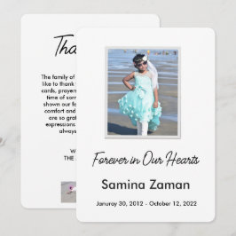 Cartão De Agradecimento Memorial Fotográfico Funeral Para Sempre em Nossos