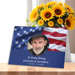 Cartão De Agradecimento Memorial Fotográfico Patriótico Funeral Americano