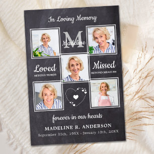Cartão De Agradecimento Memorial Funeral 5 Foto Collage Simpatia