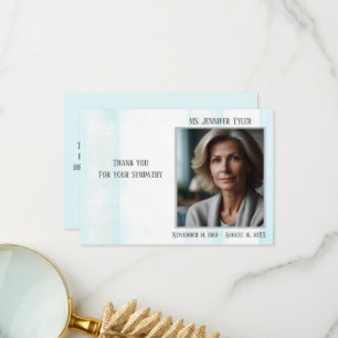 Cartão De Agradecimento Memorial Funeral Azul Da Família