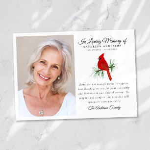Cartão De Agradecimento Memorial Funeral do Cardeal Vermelho