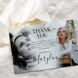 Cartão De Agradecimento Memorial Funeral Elegante Antes e Depois Foto