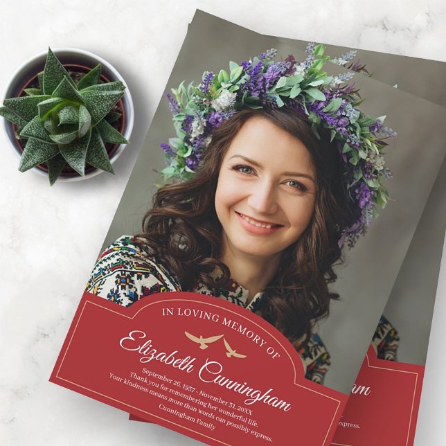 Cartão De Agradecimento Memorial Funeral Monograma Foto Clássica (Criador carregado)