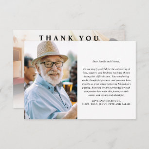 Cartão De Agradecimento Memorial/Funeral Personalizado de 2 Fotografias Mo