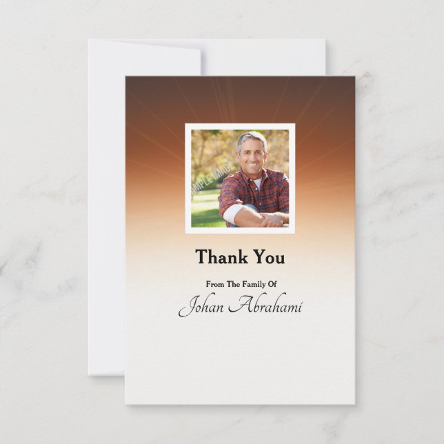 Cartão De Agradecimento Memorial Funeral Thank You Card (Frente)