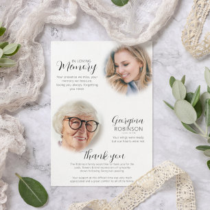 Cartão De Agradecimento Memorial Moderno Antes e Após Foto