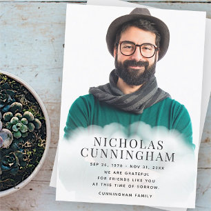 Cartão De Agradecimento Memorial Na Foto Simples Clássica Moderna Das Nuve