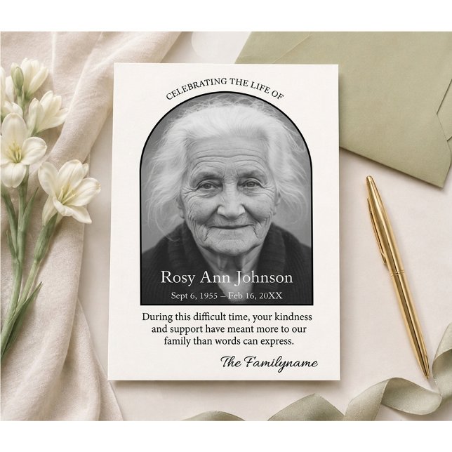 Cartão de Agradecimento Memorial Personalizado (Criador carregado)