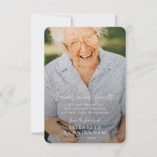 Cartão De Agradecimento Memorial Simple Modern Forever em nossa Foto do Co