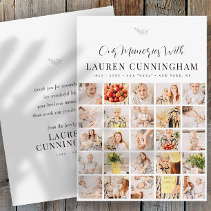 Cartão De Agradecimento Memorial Simple Modern Minimalist 25 Foto