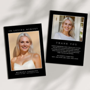 Cartão De Agradecimento Memorial Simples De 2 Fotografias