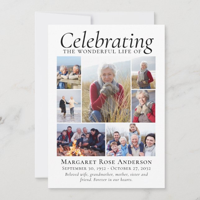 Cartão De Agradecimento Memorial Tributar Foto Collage Keepsasaame (Frente)